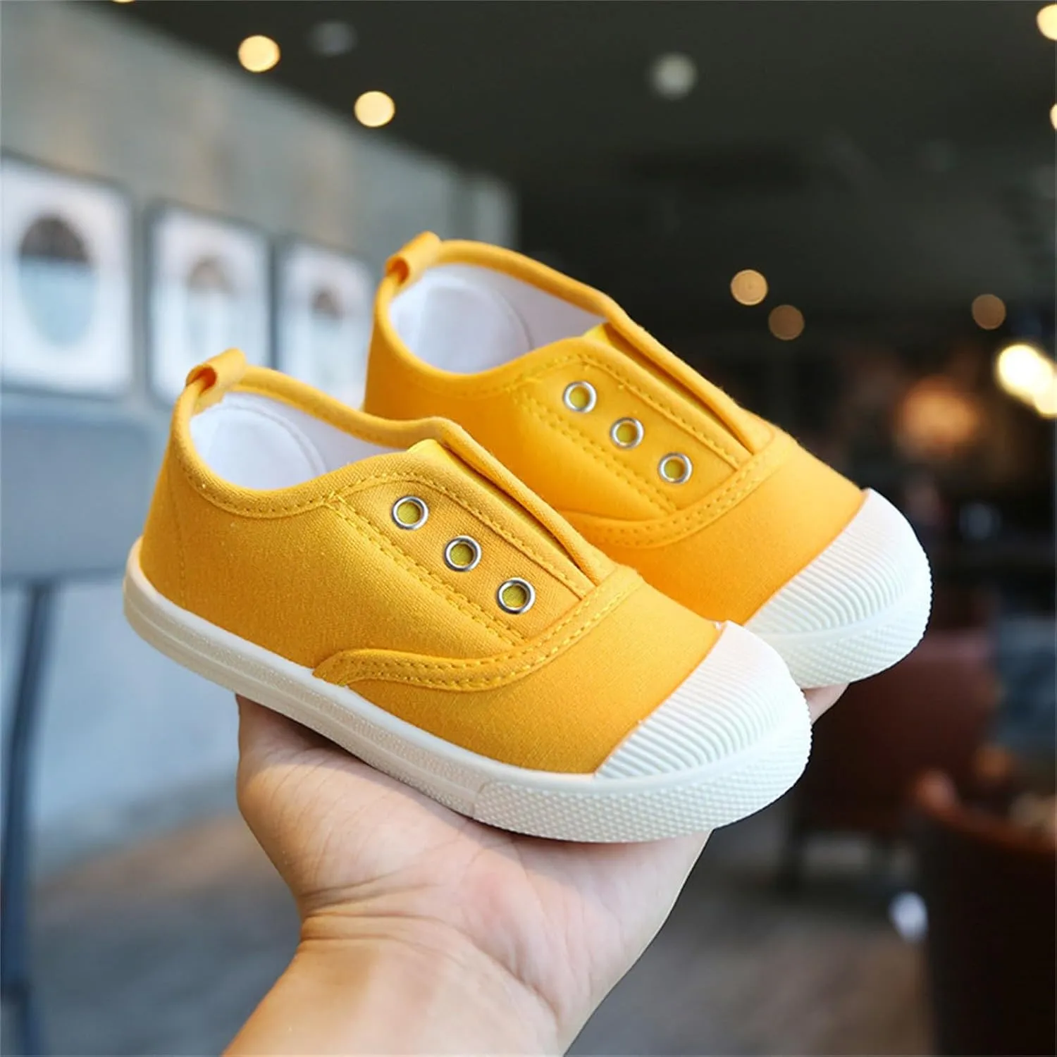 Toddler Boys Girls Low Top Canvas Slip On Shoes Lightweight Kids Sneakers School Runing Tennis Shoes Casual