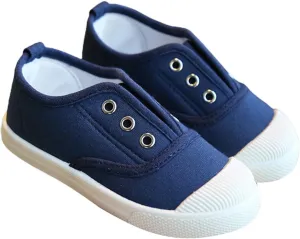 Toddler Boys Girls Low Top Canvas Slip On Shoes Lightweight Kids Sneakers School Runing Tennis Shoes Casual