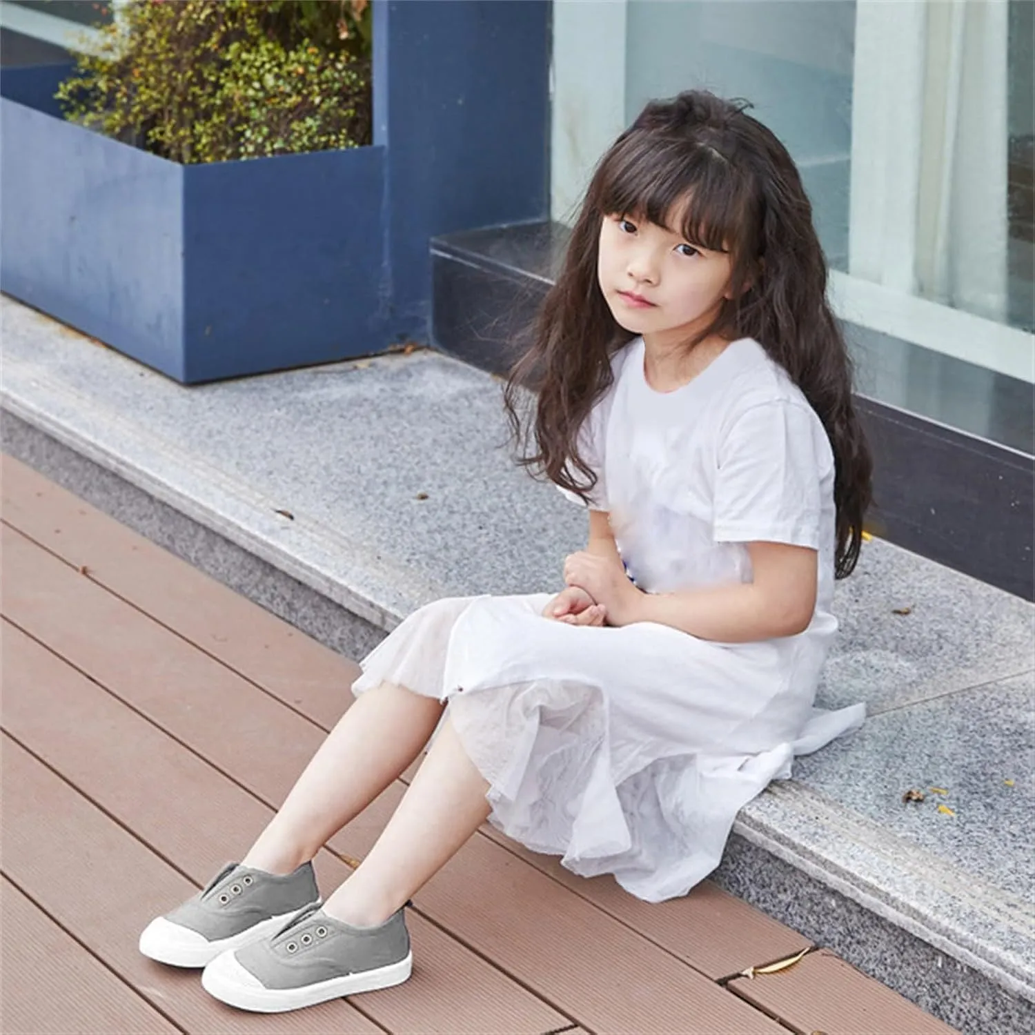 Toddler Boys Girls Low Top Canvas Slip On Shoes Lightweight Kids Sneakers School Runing Tennis Shoes Casual