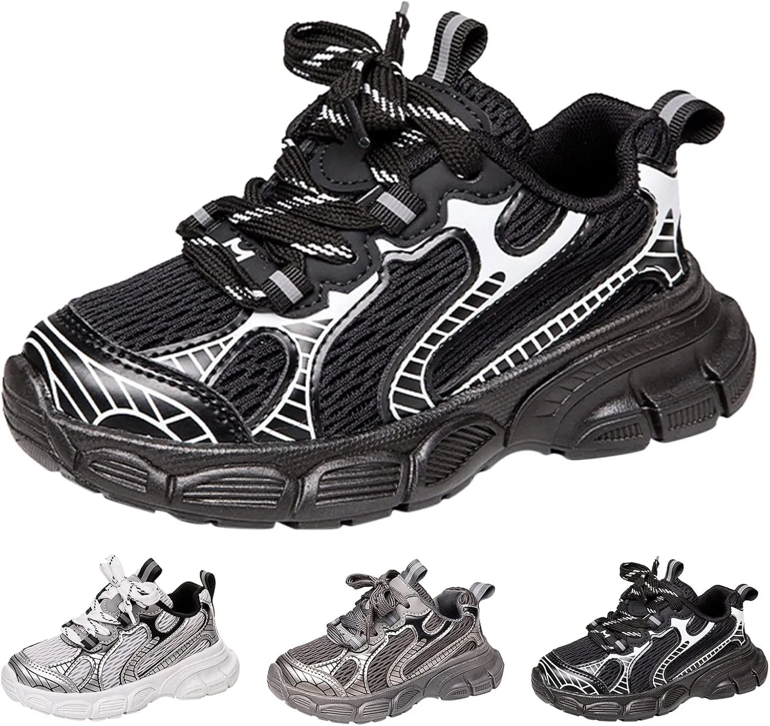Toddler Sneakers Boys Girls Tennis Shoes Kids Mesh Breathable Sneakers Non Slip Lace-up Running Athletic Sports Shoes