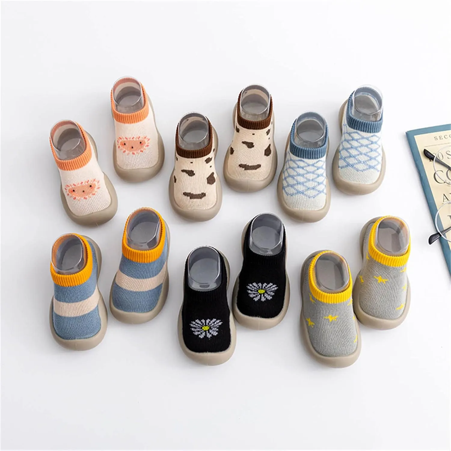 Toddler Sock Shoes,Infant Boys Girls Animal Cartoon Socks Shoes Fleece Warm Floor Socks Non Slip Sock Shoes B