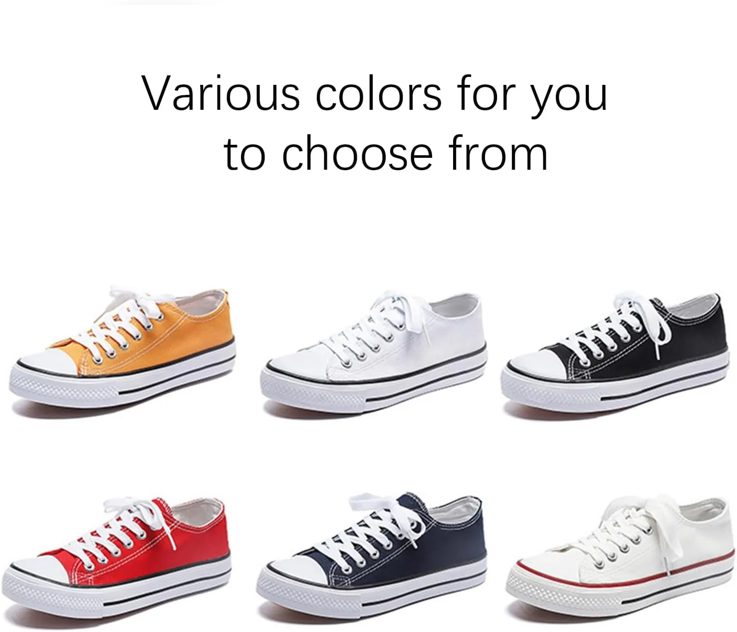 Unisex Canvas Shoes, Low Top Lace Up Fashion Casual Sneakers, Black and White, Women's 10/Men's 8.5