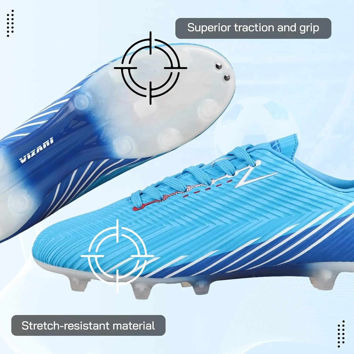 Vizari Tesoro Firm Ground Soccer Cleats for Mens - Lightweight & Durable Adult Soccer Cleats with Enhanced Traction - Mens Soccer Shoes with Padded Heel & Anti-Stretch Lining