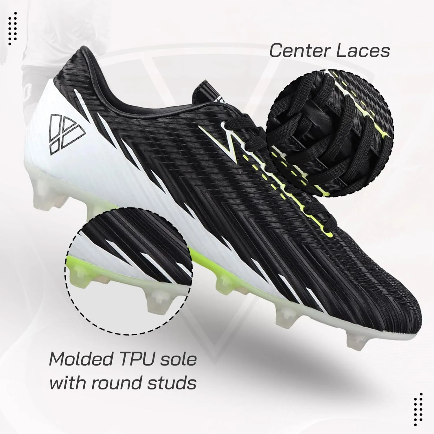 Vizari Tesoro Firm Ground Soccer Cleats for Mens - Lightweight & Durable Adult Soccer Cleats with Enhanced Traction - Mens Soccer Shoes with Padded Heel & Anti-Stretch Lining