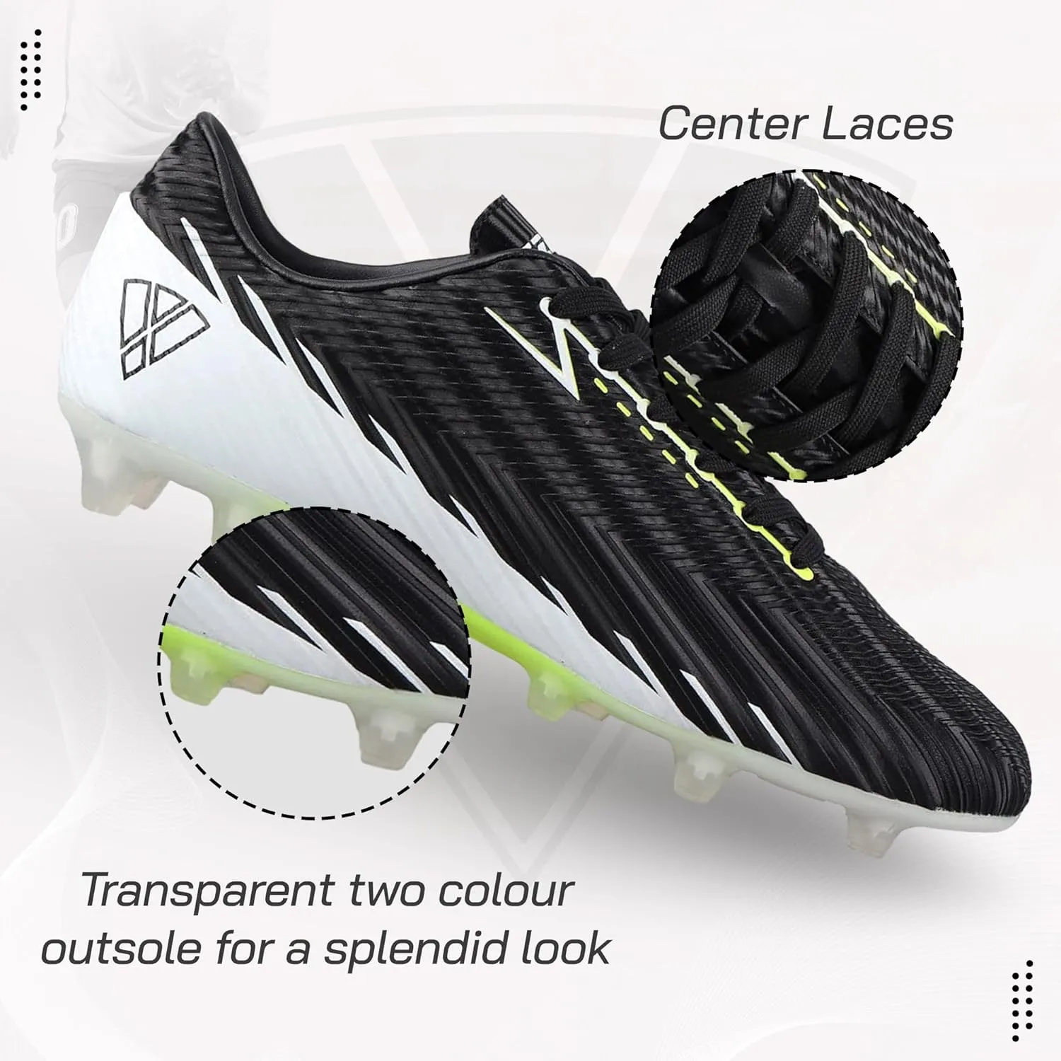 Vizari Tesoro Firm Ground Soccer Cleats for Mens - Lightweight & Durable Adult Soccer Cleats with Enhanced Traction - Mens Soccer Shoes with Padded Heel & Anti-Stretch Lining