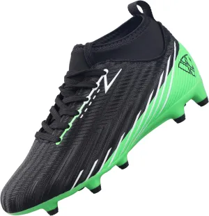 Vizari Tesoro Junior FG Boys and Girls Soccer Cleats | Mid-Cut High Ankle Soccer Shoes with Attached Sock | Professional Spikes High Top Kids Football Cleats for Wide Feet