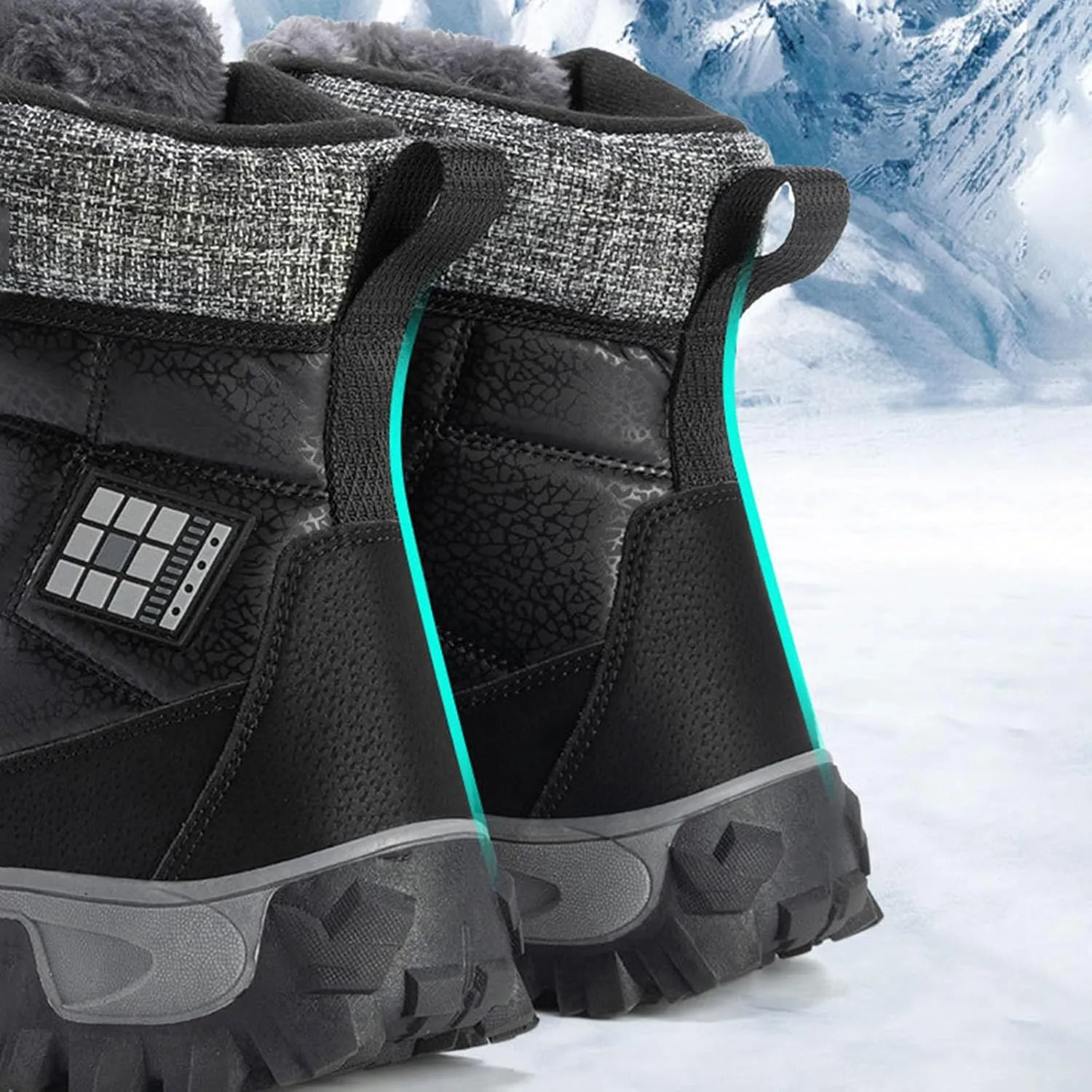 Winter Boots for Women Couple Boots Waterproof Snow Boots Padded Thickened Mid Calf Warm Walking Shoes