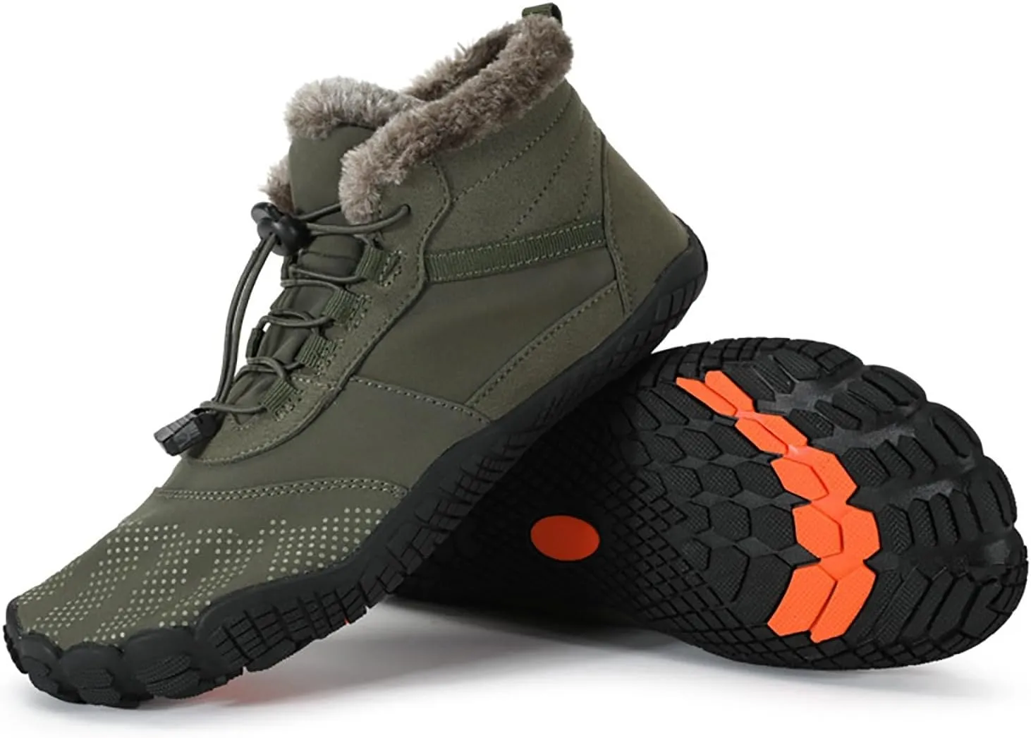 Winter Boots For Women Large Size Hiking Boots Non Slip Thick Sole Snow Boots Five Toe Outdoor Cotton Shoes