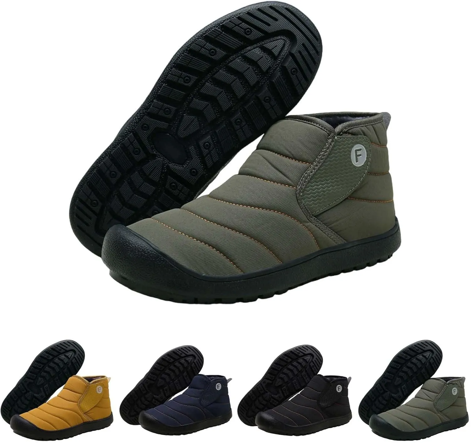Winter Boots Women Wide Short Snow Boots Womens Comfortable Warm Barefoot Shoes Grounded Footwear Hiking Ankle Boots for Women Men Snow Booties