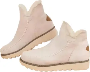 Winter Dress Boots For Women 2024 Warm Fur Lined Snow Boots Outdoor Short Ankle Booties Slip On Fashion Loafers Shoes