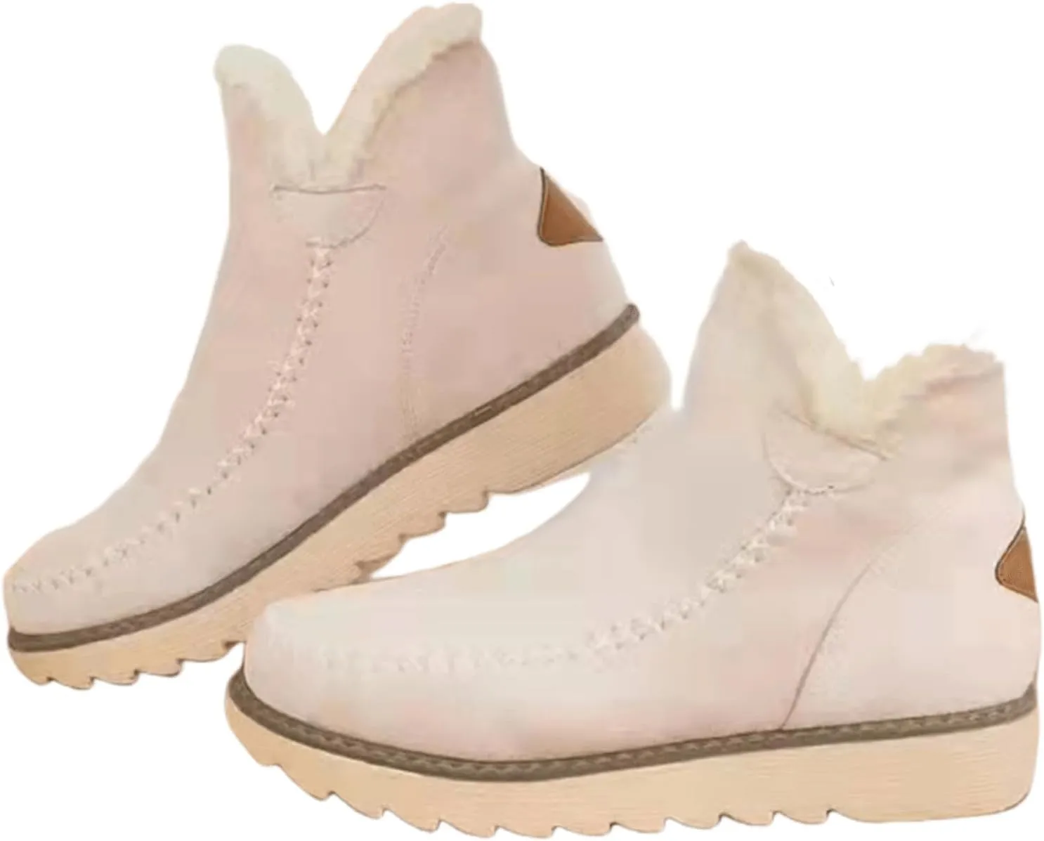 Winter Dress Boots For Women 2024 Warm Fur Lined Snow Boots Outdoor Short Ankle Booties Slip On Fashion Loafers Shoes
