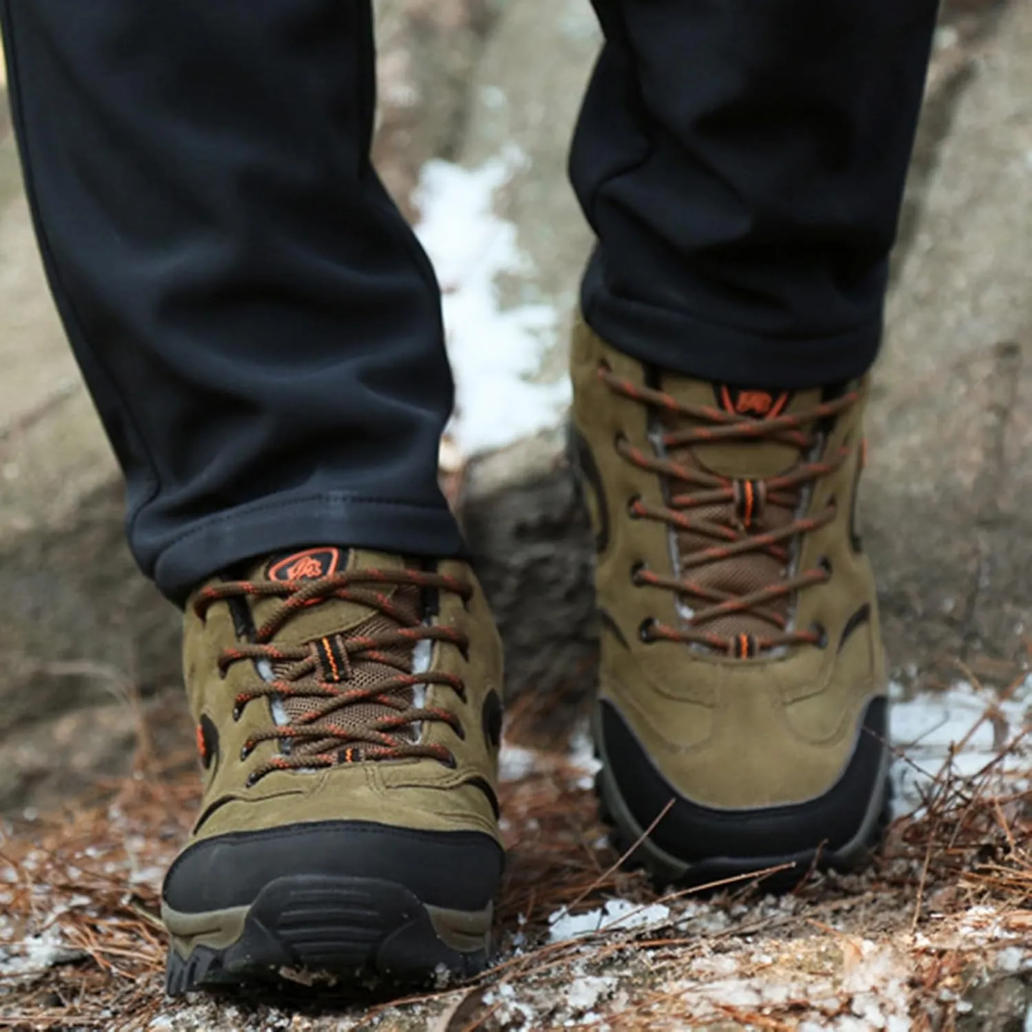 Winter Hiking Boots Men,Fashion Comfortable Cold-Weather Warm Winter Shoes for Men,Lightweight Walking Mens Snow Boots,Non-Slip Rubber Outsole