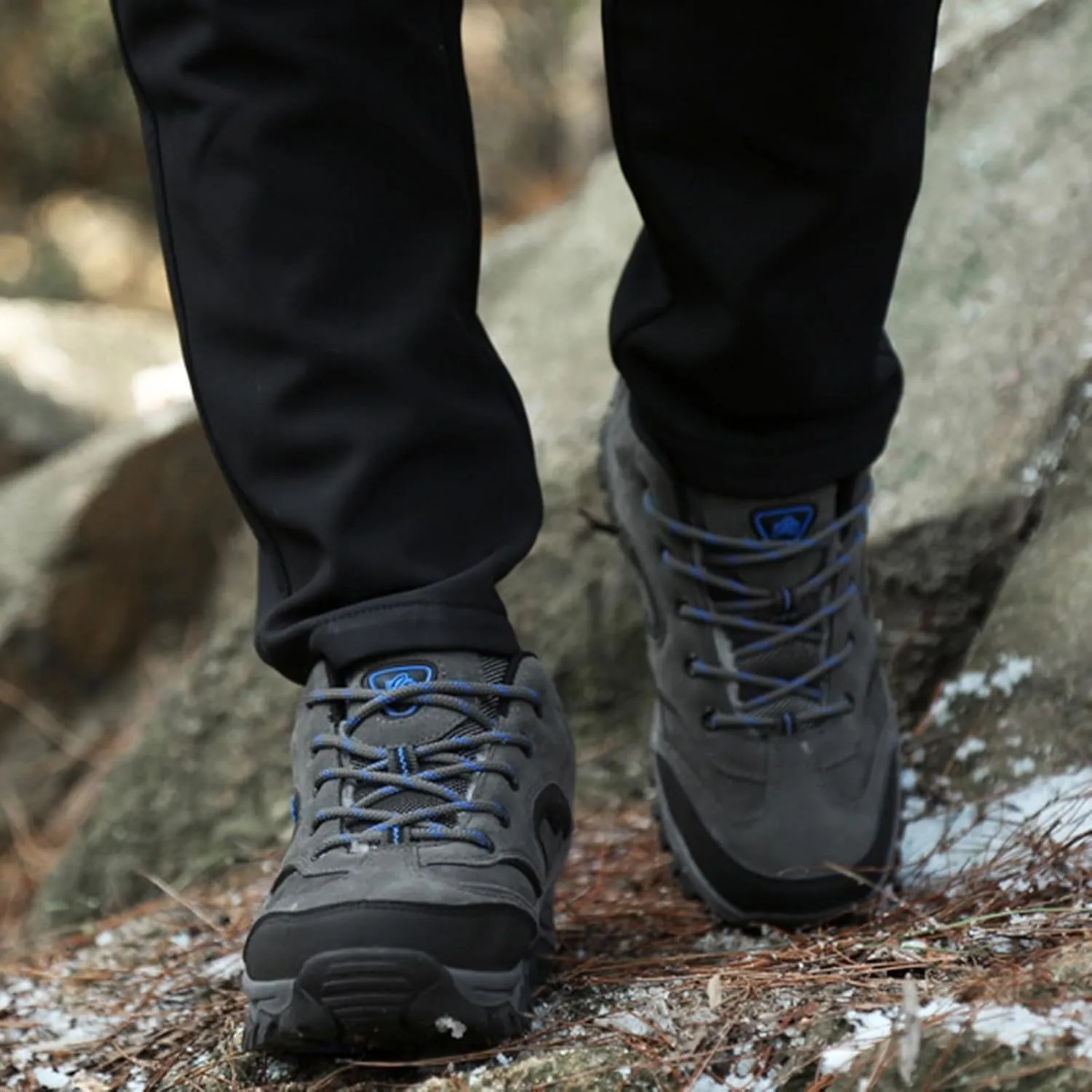 Winter Hiking Boots Men,Fashion Comfortable Cold-Weather Warm Winter Shoes for Men,Lightweight Walking Mens Snow Boots,Non-Slip Rubber Outsole