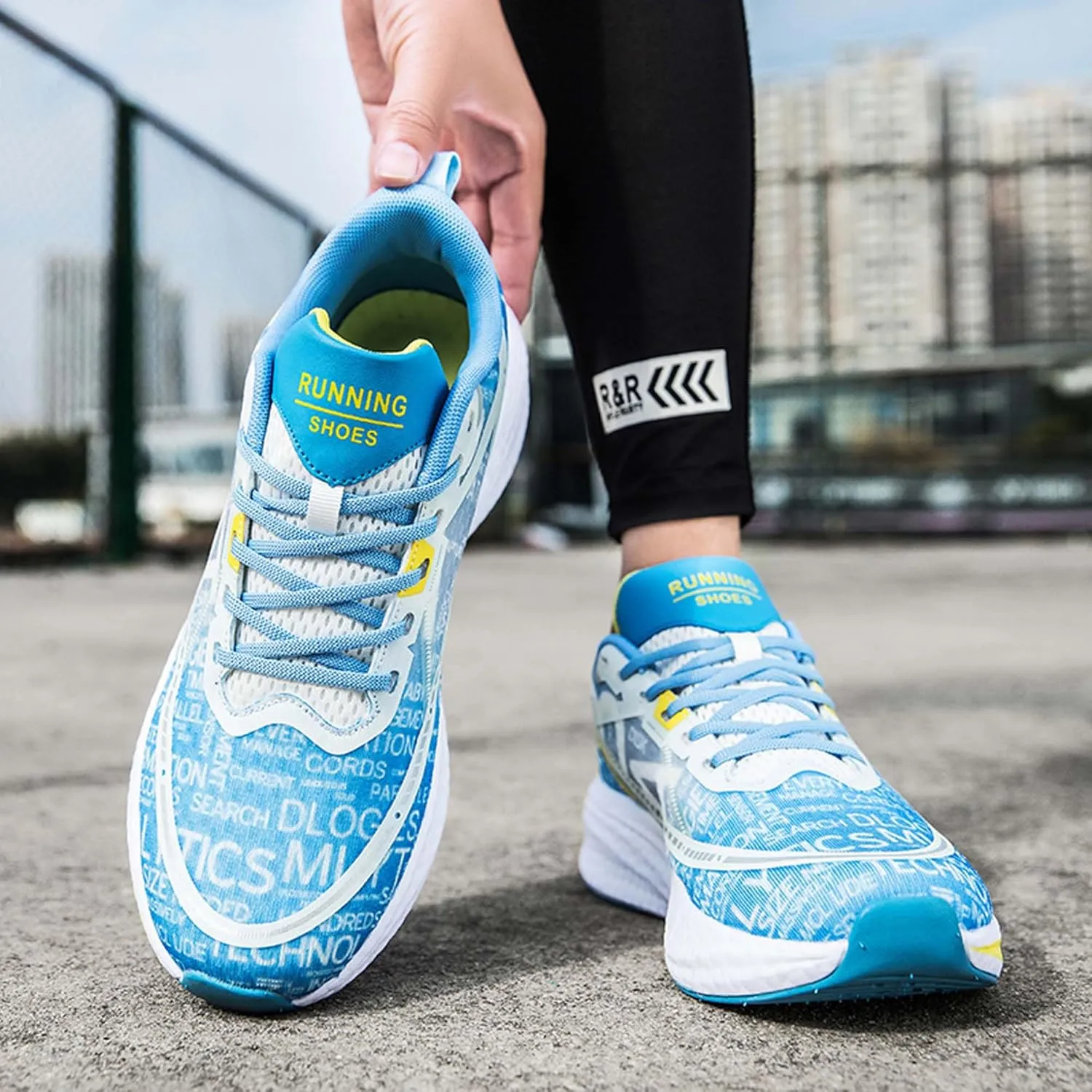 with Cool Color Coded Letters Luminous Lace up Basketball Shoes，Men Women Comfortable Backpack Hiking Shoes for