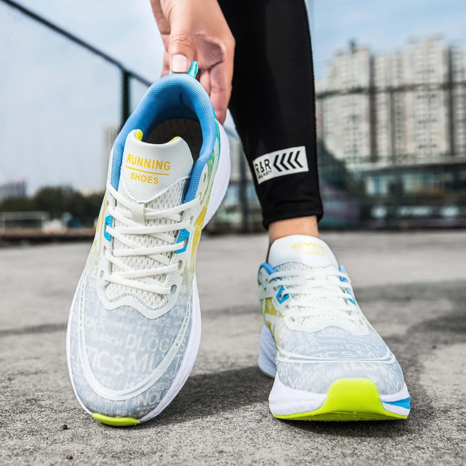 with Cool Color Coded Letters Luminous Lace up Basketball Shoes，Men Women Comfortable Backpack Hiking Shoes for