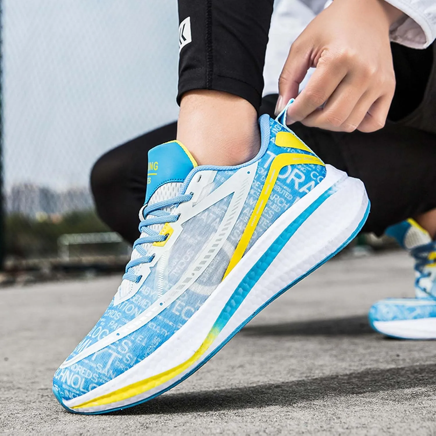 with Cool Color Coded Letters Luminous Lace up Basketball Shoes，Men Women Comfortable Backpack Hiking Shoes for