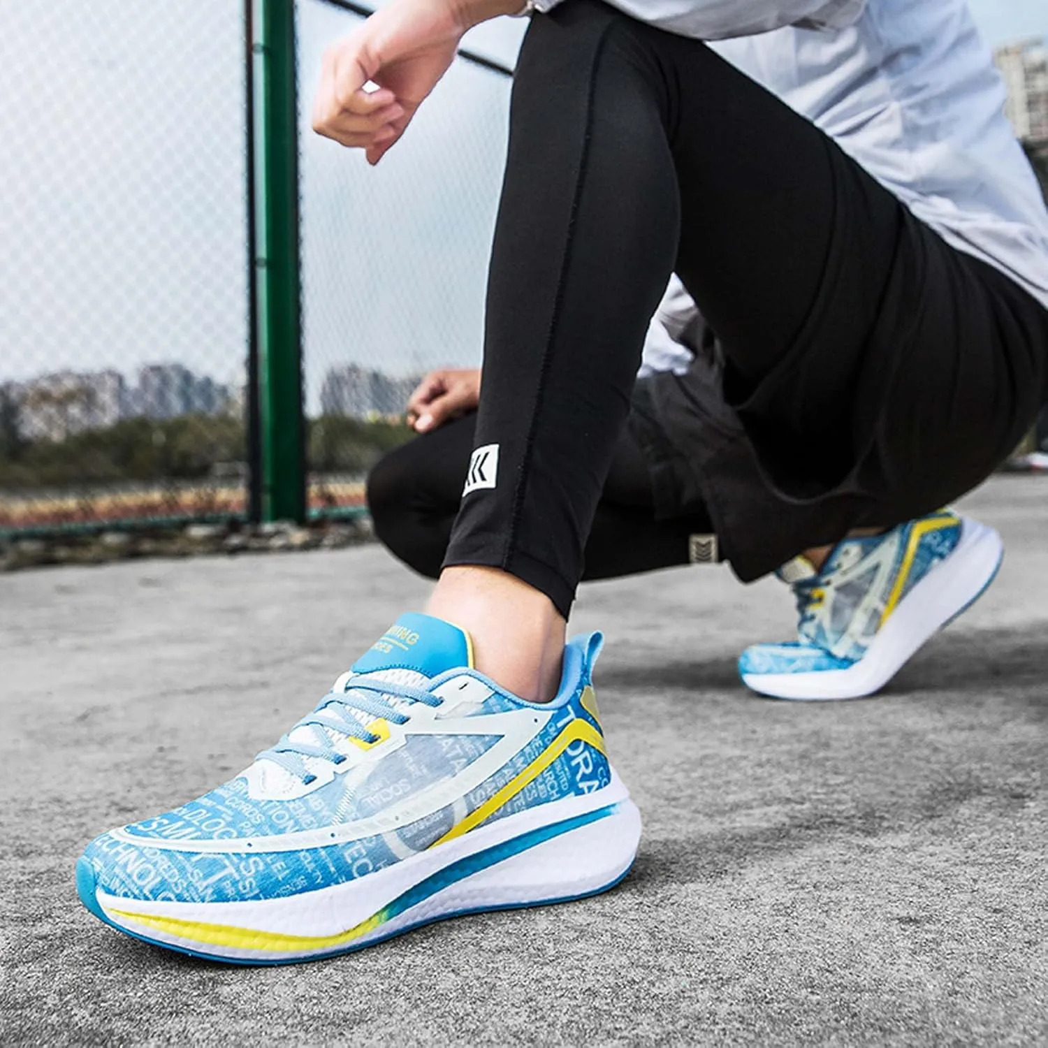 with Cool Color Coded Letters Luminous Lace up Basketball Shoes，Men Women Comfortable Backpack Hiking Shoes for