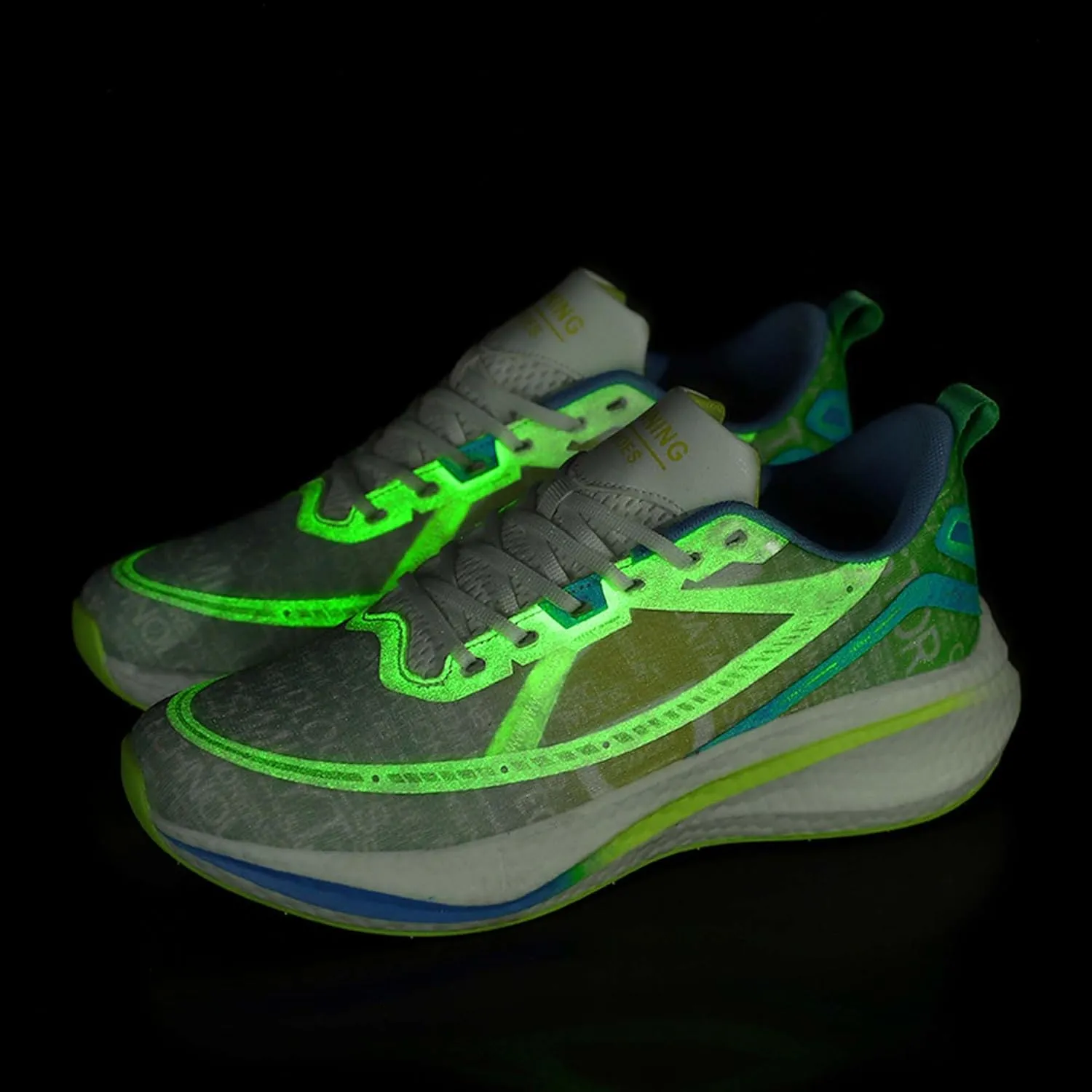 with Cool Color Coded Letters Luminous Lace up Basketball Shoes，Men Women Comfortable Backpack Hiking Shoes for