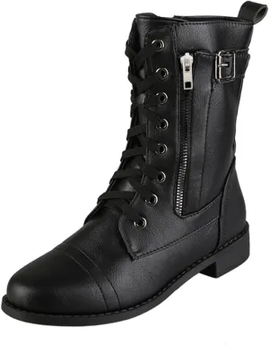 Women Bootie Mid Calf Fashion Dressy Boots for Women Solid Color Side Zipper Low and Square Heels Mid Calf Boots