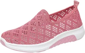 Women Slip On Sneakers Lightweight Walking Shoes Breathable Mesh Casual Comfortable Flats Non Slip Loafers