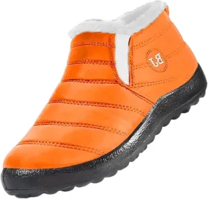 Women Snow Boots Waterproof Cloth: Mens Fur Lined Platform Boots Comfy Barefoot Shoes Hiking Boots Warm Winter Slip-Ons Wide Calf Grounded Footwear Mini Ankle Booties