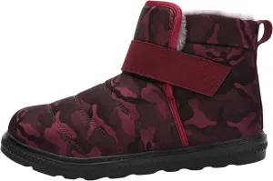 Women Snow Boots Winter Shoes with Fleece Lined Warm Slip On Boots for Women Water-proof Booties Comfortable Outdoor Anti Slip Shoes Platform Boots Fuzzy Ankle Booties with Hook Loop