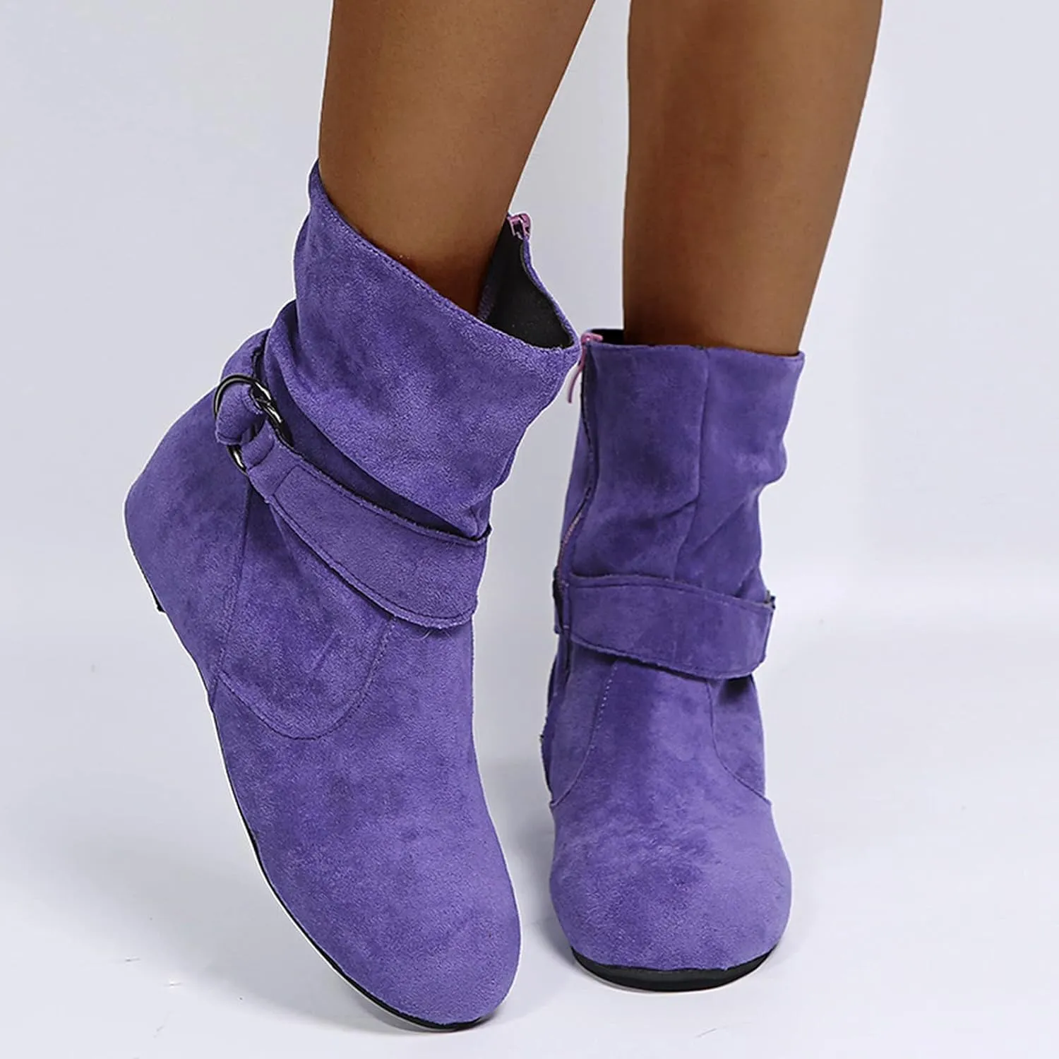 Womens Boots Fashion Fully Fur Lined Thick Sole Side Zipper Boots for Women Soft Cozy Warm Snow Boots for Women
