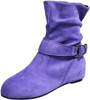 Womens Boots Fashion Fully Fur Lined Thick Sole Side Zipper Boots for Women Soft Cozy Warm Snow Boots for Women