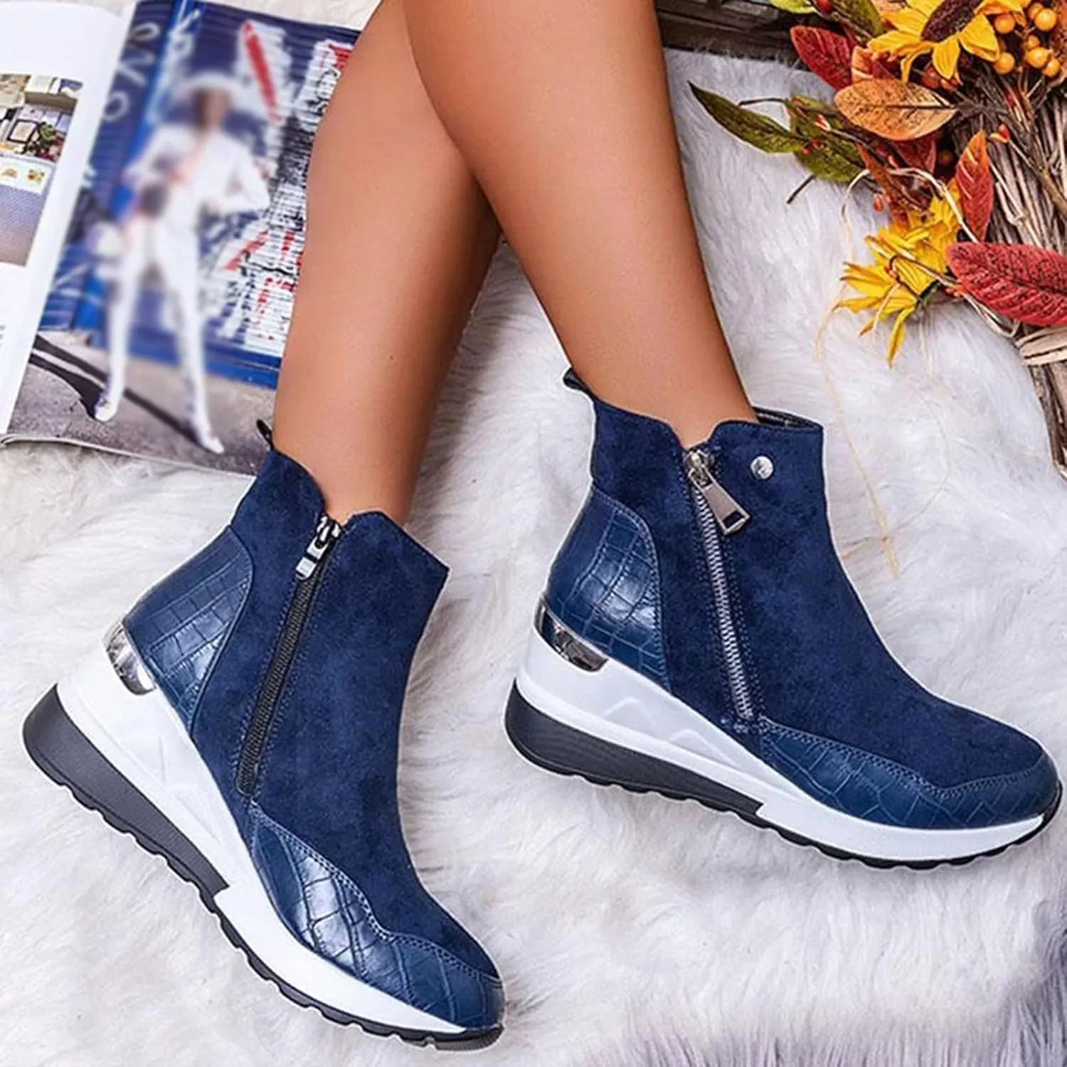 Womens Boots Winter Cute Short Snow Boots Ladies Winter Snow Zip Up Boots for Women Fur Lined Lined Snow Boot Women House Shoes for Women Mens Winter Booties