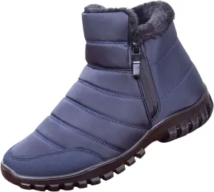 Womens Boots Winter Waterproof Low Snow Boots for Ladies Snow Boots for Women Winter Warm Fur Lined Women's Slip On Winter Boot Chelsea Boots Women Mens Winter Booties
