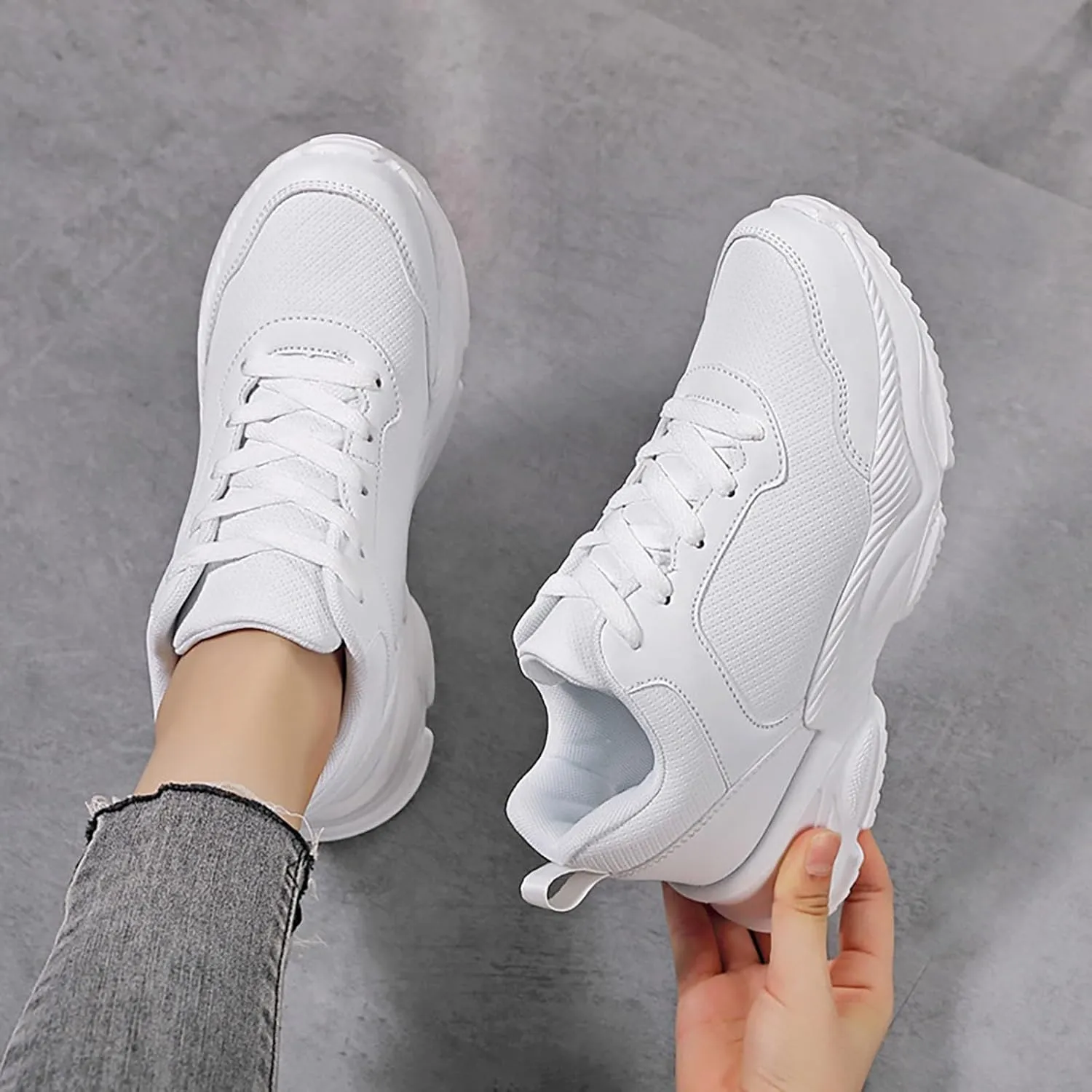 Women's Fashion Sneakers Women Running Shoes Mens Casual Sneakers Lightweight Round Toe Slip On Casual Loafers for Women Wide Womens Slip On Sneakers Wide Width