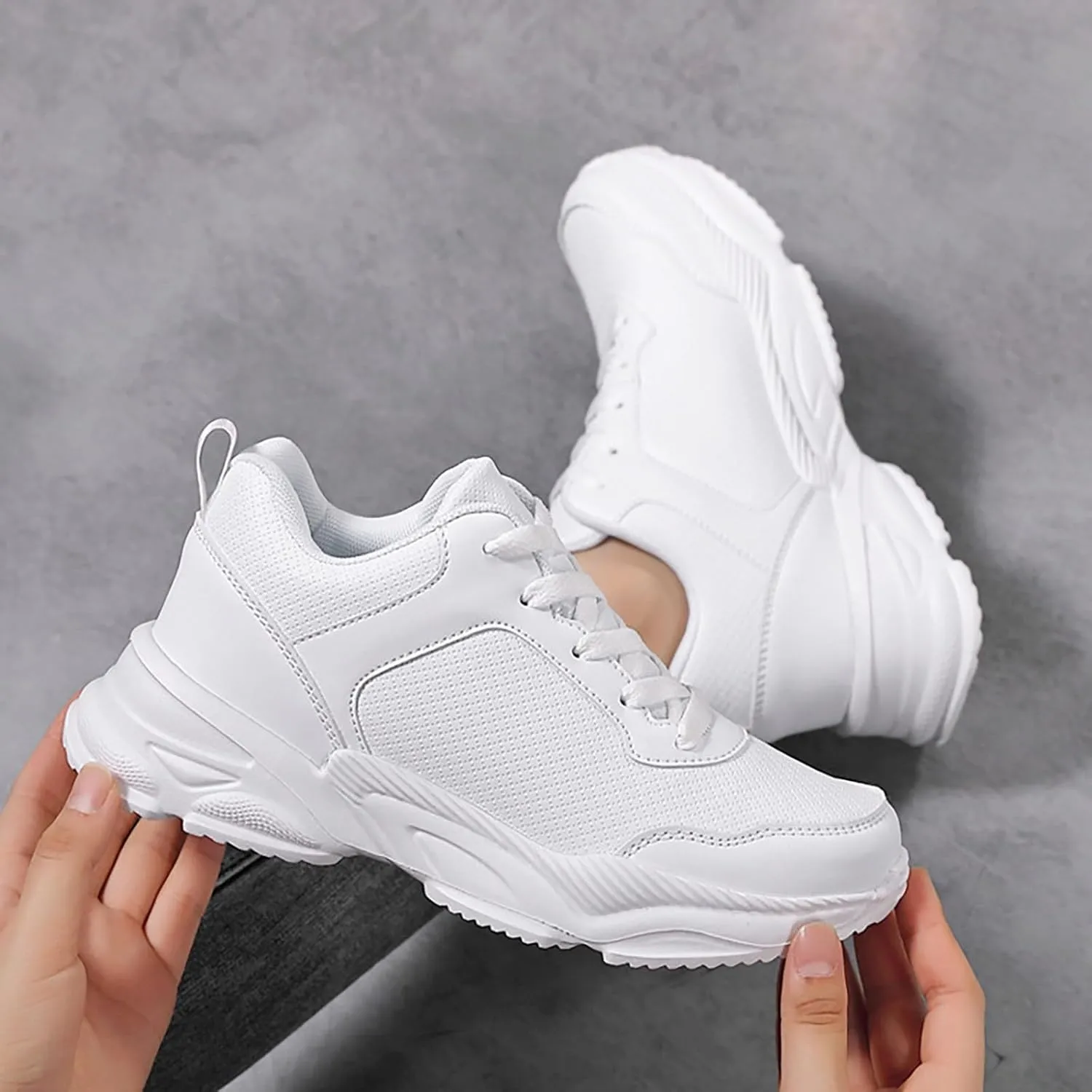 Women's Fashion Sneakers Women Running Shoes Mens Casual Sneakers Lightweight Round Toe Slip On Casual Loafers for Women Wide Womens Slip On Sneakers Wide Width