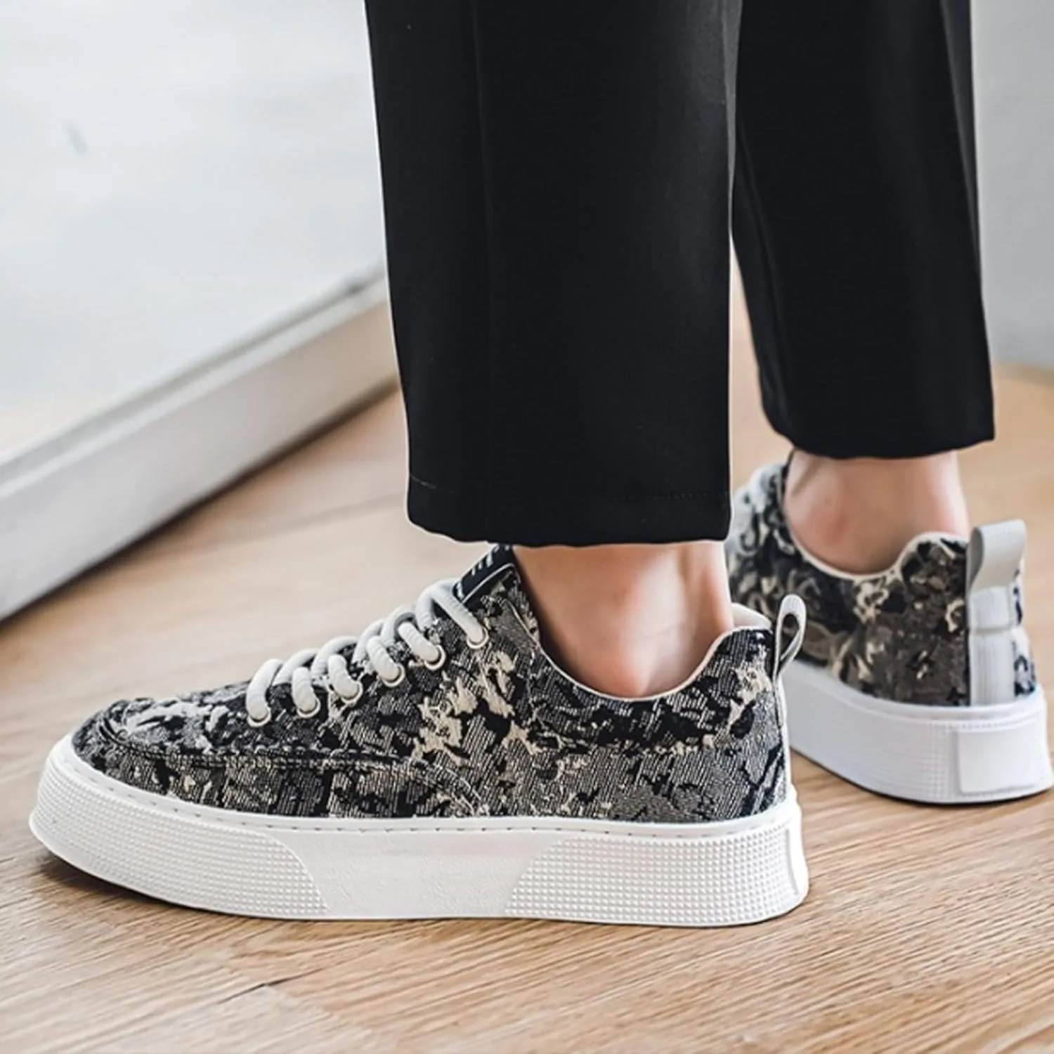Women's Fashion Sneakers Womens Work Shoes Women's White Fashion Sneakers Round Toe Slip On Casual Women Loafers Shoes for Work Slip On Sneakers Women Wide Width