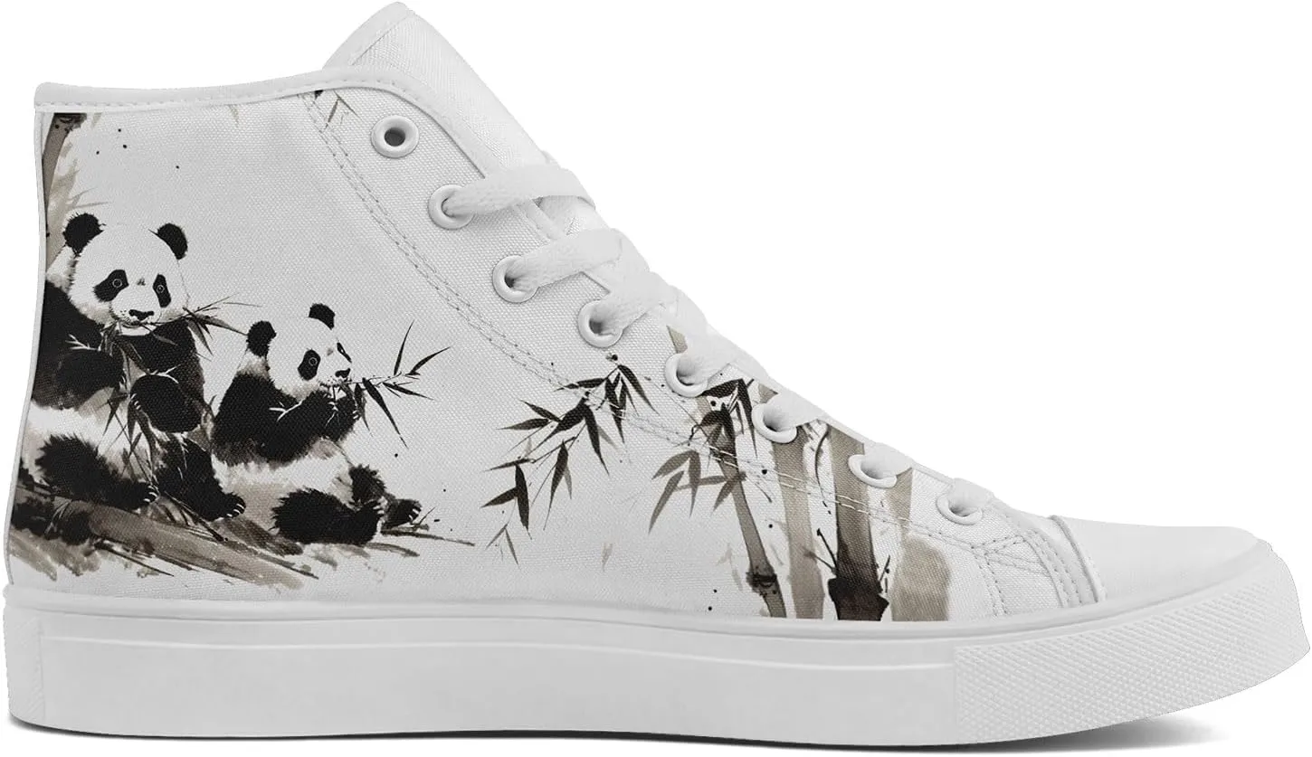 Women's High Top Sneakers Canvas Shoes Lace up Casual Tennis Shoes Fashion Flat Walking Shoe for Men