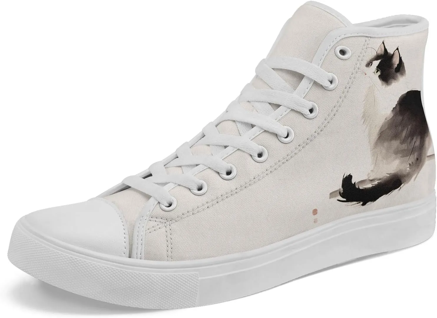 Women's High Top Sneakers Canvas Shoes Lace up Casual Tennis Shoes Fashion Flat Walking Shoe for Men