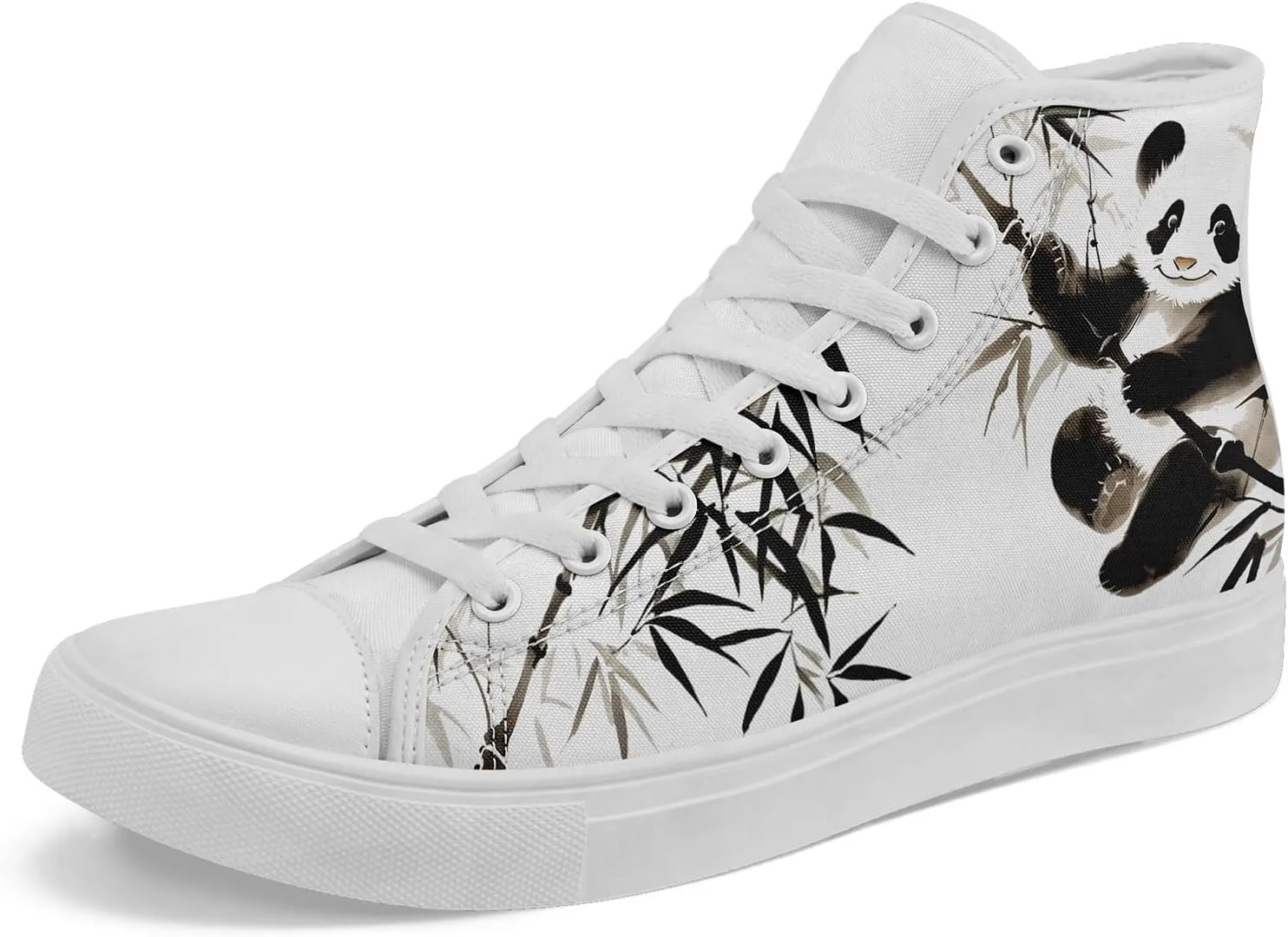 Women's High Top Sneakers Canvas Shoes Lace up Casual Tennis Shoes Fashion Flat Walking Shoe for Men