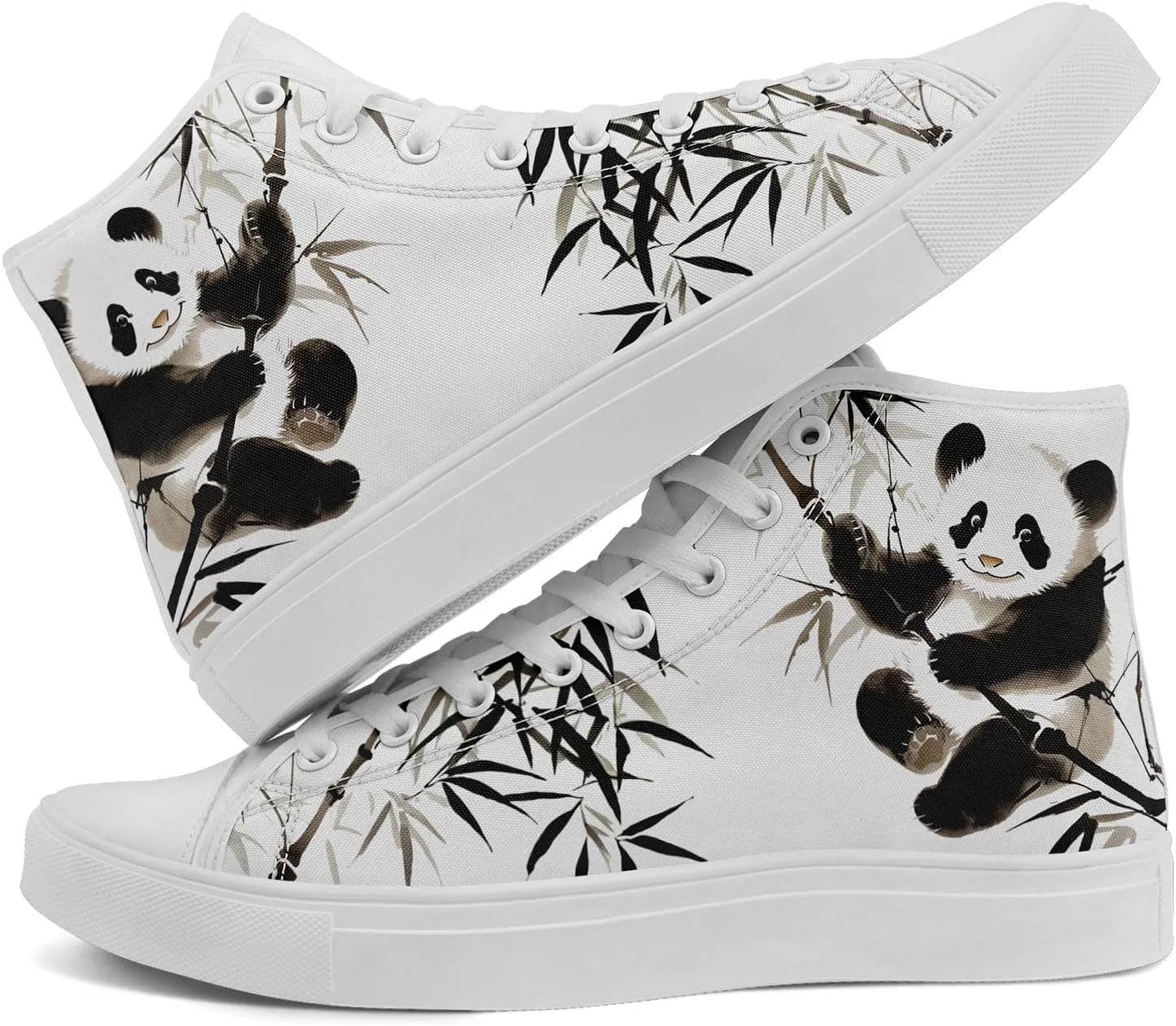 Women's High Top Sneakers Canvas Shoes Lace up Casual Tennis Shoes Fashion Flat Walking Shoe for Men