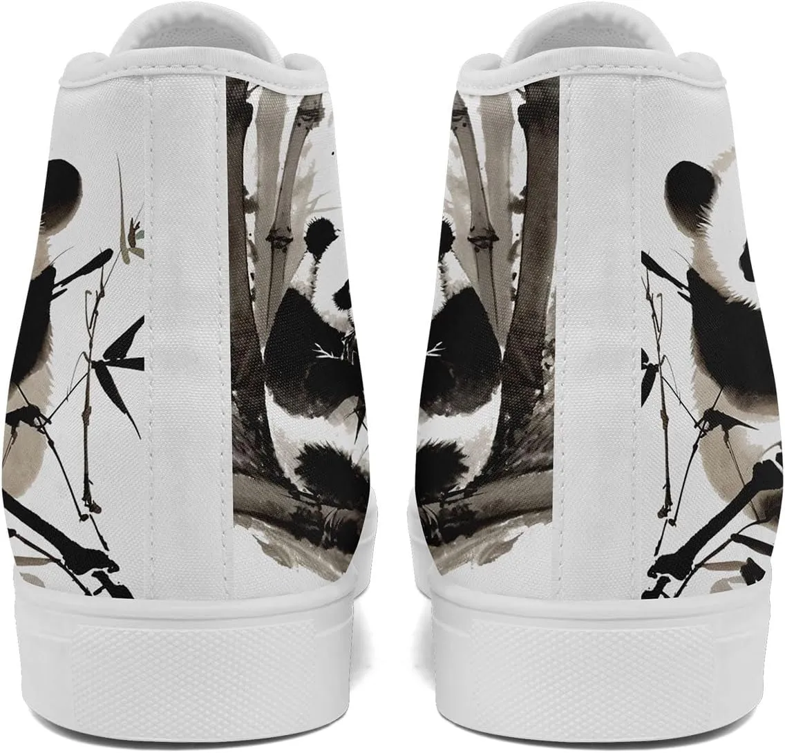 Women's High Top Sneakers Canvas Shoes Lace up Casual Tennis Shoes Fashion Flat Walking Shoe for Men