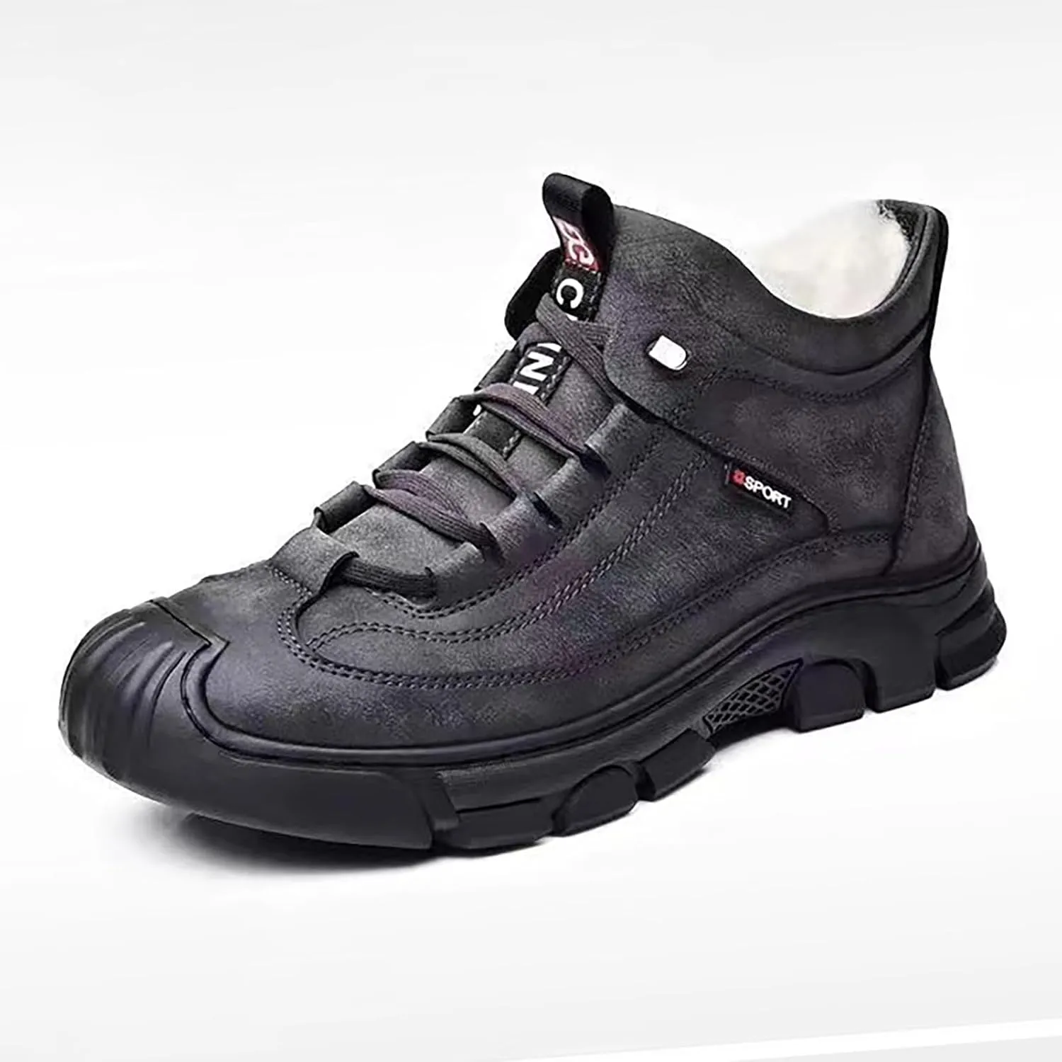Womens Mens Hiking Boots, Waterproof Insulated Fur Boots Platform Short Rain Boots Lightweight Hiking Boot Duck Boots Women