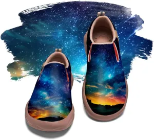 Women's Painted Shoes Outdoor Travel Loafers Comfortable Casual Slip-On Starry Sky Sneakers