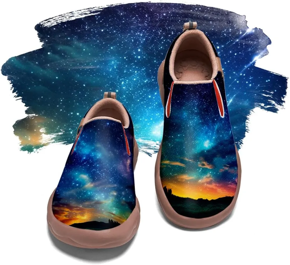 Women's Painted Shoes Outdoor Travel Loafers Comfortable Casual Slip-On Starry Sky Sneakers