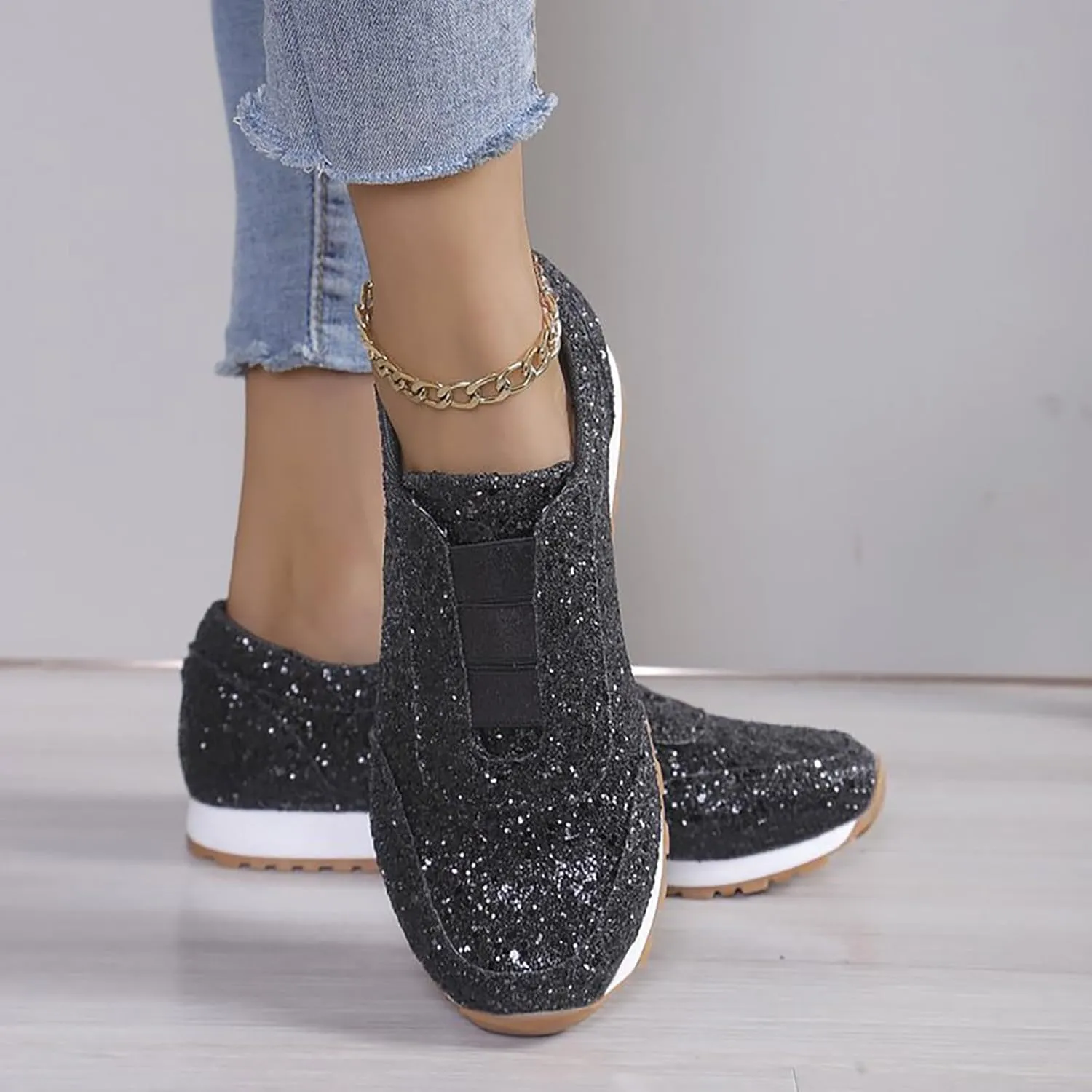 Womens Shoes Dressy Casual Slip On Sneakers Men Womens Loafers Wide Width Lightweight Cute Round Toe Christmas Dress Shoes for Women Round Toe Slip On Casual