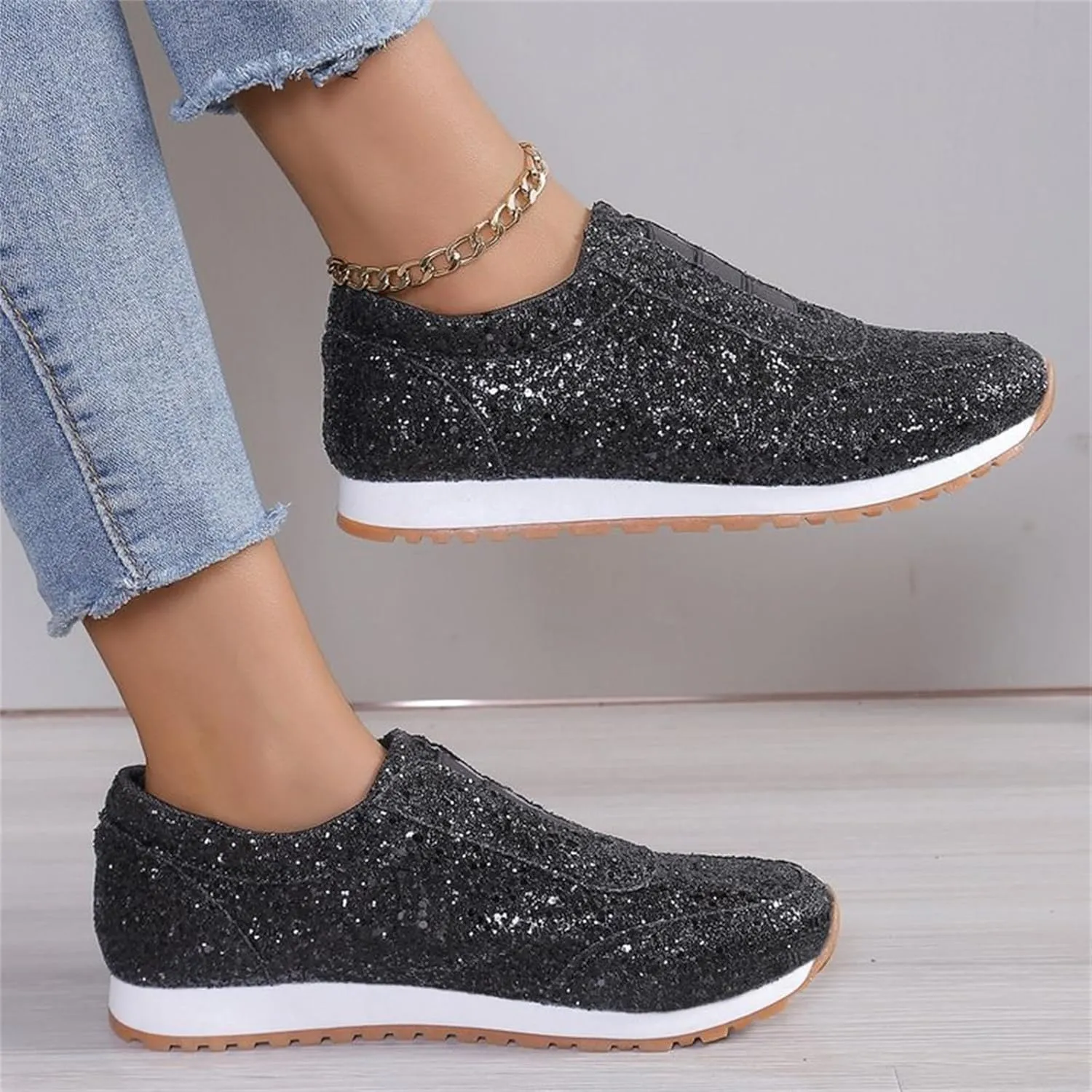 Womens Shoes Dressy Casual Slip On Sneakers Men Womens Loafers Wide Width Lightweight Cute Round Toe Christmas Dress Shoes for Women Round Toe Slip On Casual