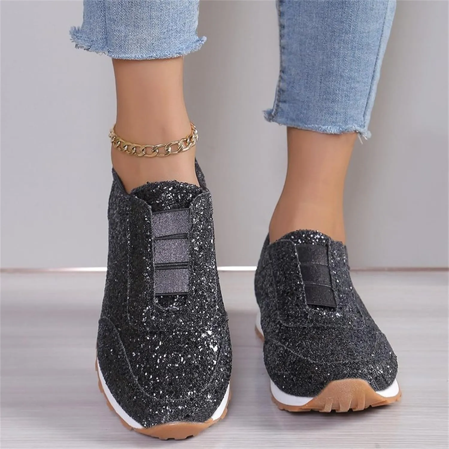Womens Shoes Dressy Casual Slip On Sneakers Men Womens Loafers Wide Width Lightweight Cute Round Toe Christmas Dress Shoes for Women Round Toe Slip On Casual