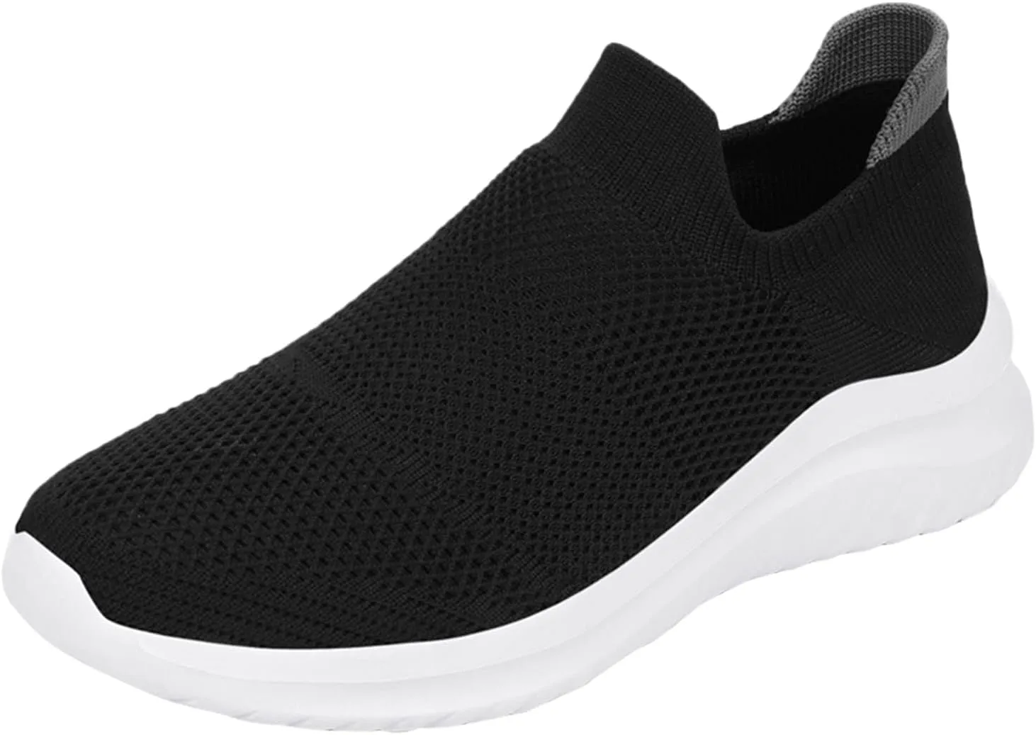 Womens Slip On Walking Shoes Non Slip Running Shoes Mens Casual Shoes Mesh Dress Casual Shoes Slip On Sneakers Black Tennis Shoe Cross Trainer Shoe