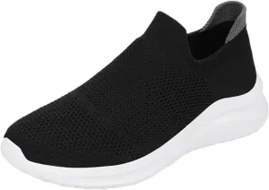 Womens Slip On Walking Shoes Non Slip Running Shoes Mens Casual Shoes Mesh Dress Casual Shoes Slip On Sneakers Black Tennis Shoe Cross Trainer Shoe
