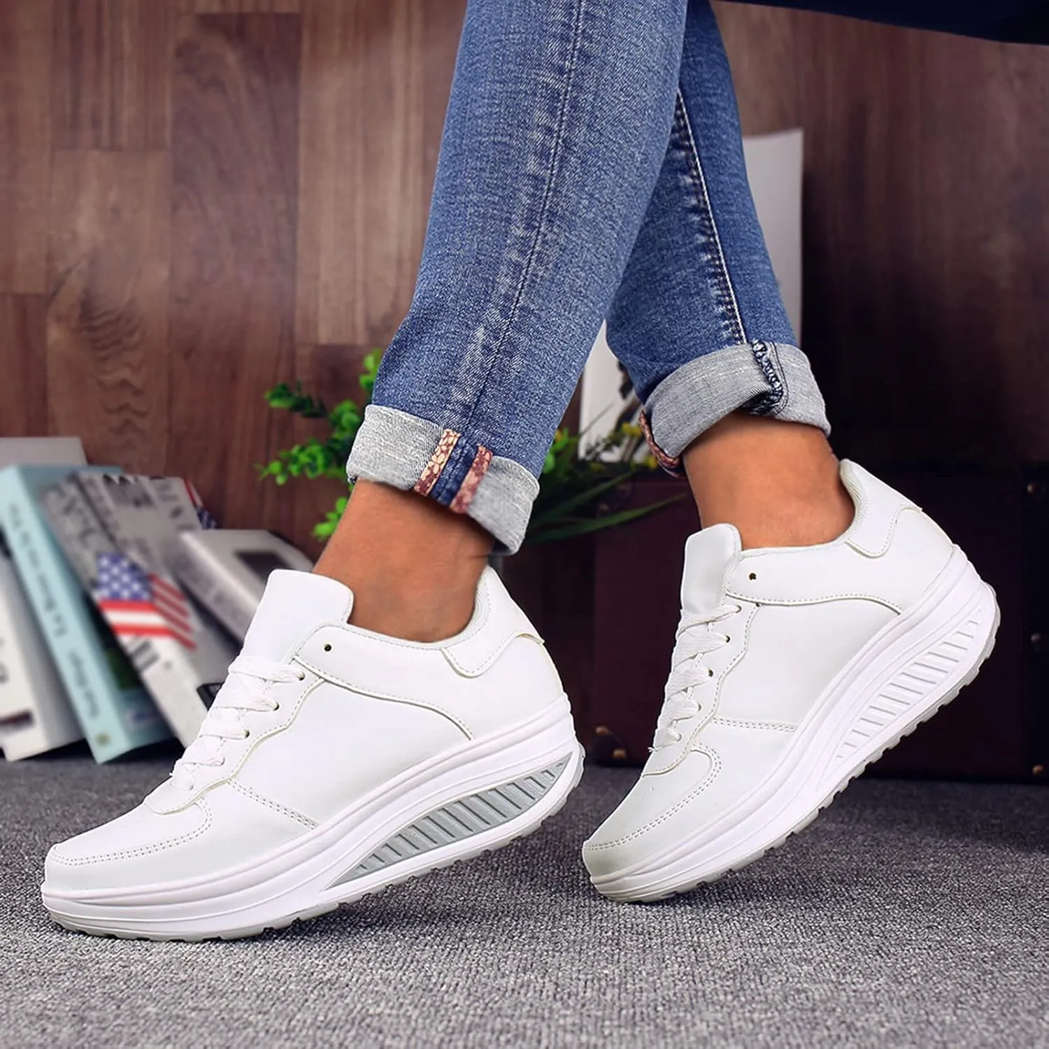 Women's Sneakers Size 10 1/2 Zapatos OrtopéDicos De Mujeres Women's Tennis Shoes Size 9 Walking Women's High Top Wedge Fashion Sneakers Hidden Heel Tenis para Caminar Y Correr De Mujer Comodos