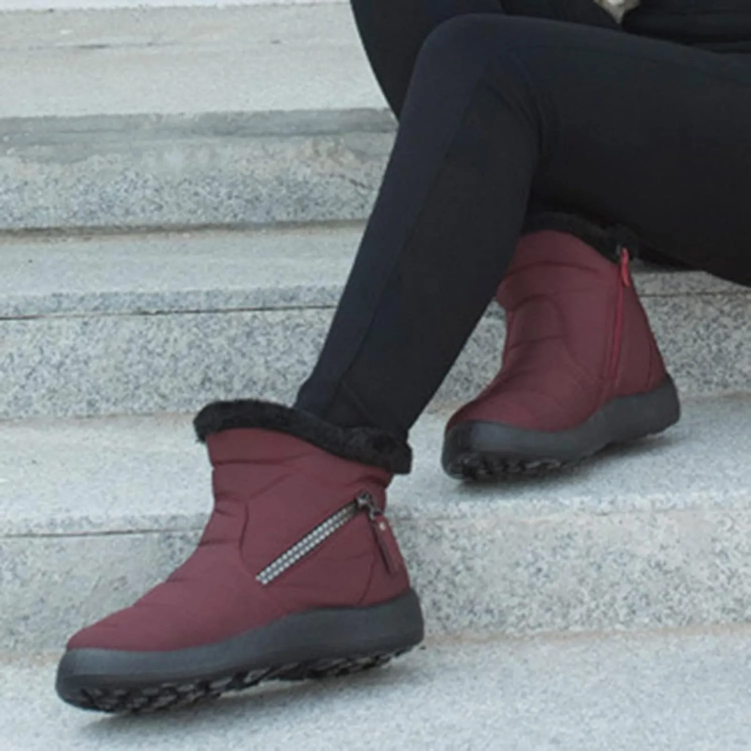 Womens Winter Boots Wide Width Adults Waterproof Slip On Boots Snow Boots for Womens Winter Shoes Warm Womens Snow Boot Slip On Hiking Boots Women Mens Booties Winter