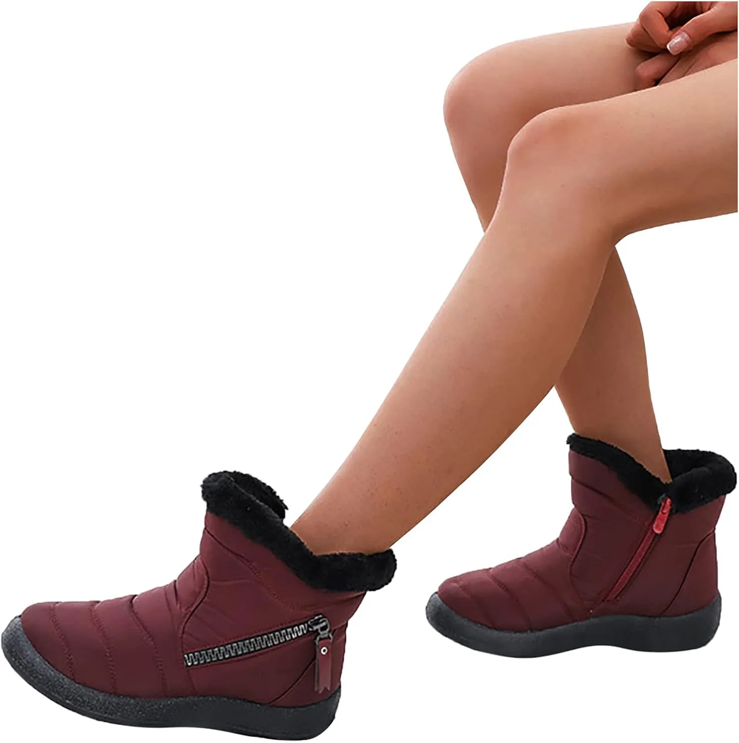 Womens Winter Boots Wide Width Adults Waterproof Slip On Boots Snow Boots for Womens Winter Shoes Warm Womens Snow Boot Slip On Hiking Boots Women Mens Booties Winter