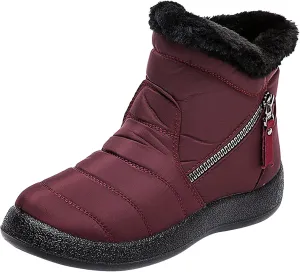 Womens Winter Boots Wide Width Adults Waterproof Slip On Boots Snow Boots for Womens Winter Shoes Warm Womens Snow Boot Slip On Hiking Boots Women Mens Booties Winter